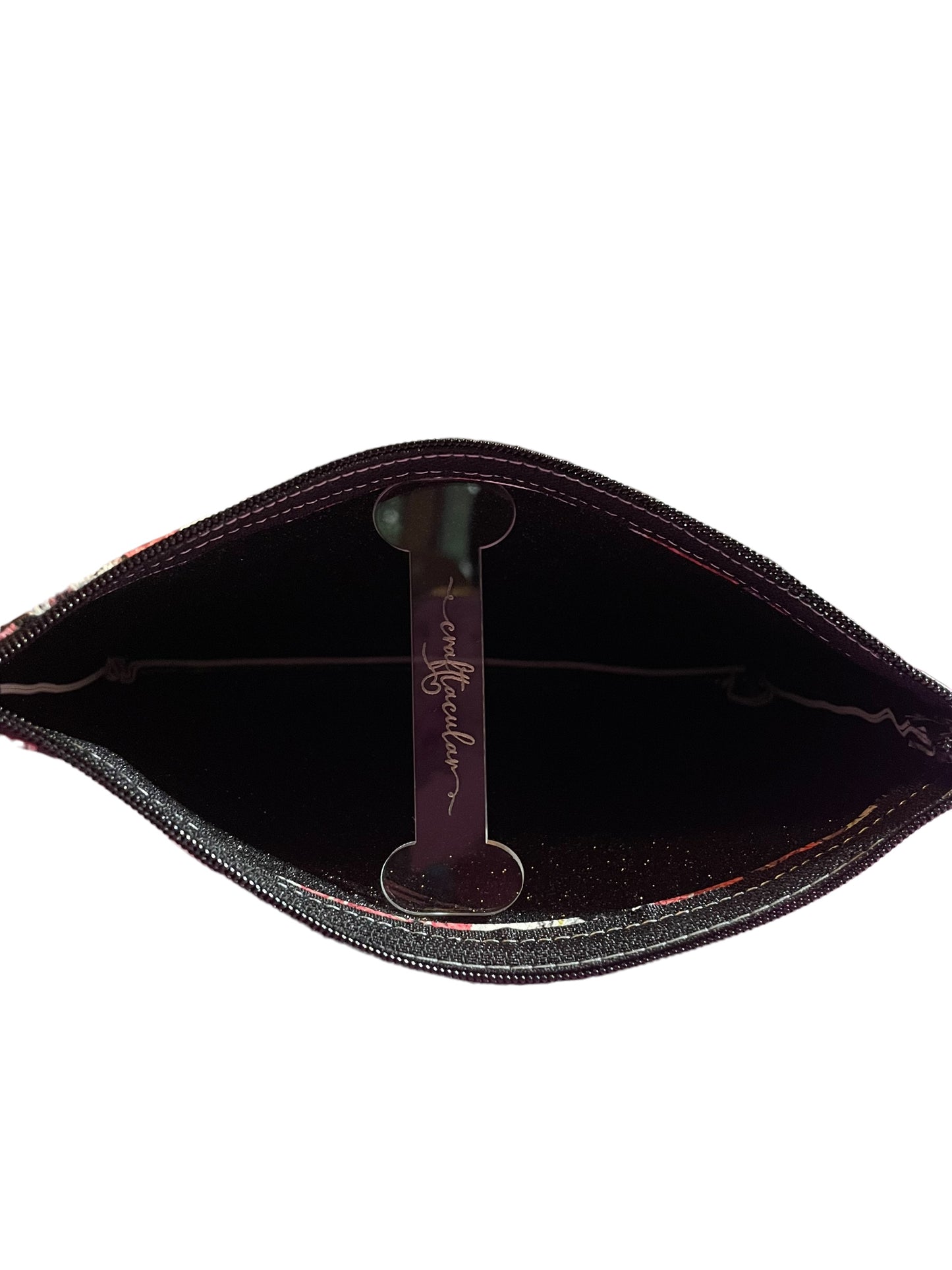 Floral Skull Zipper Pouch