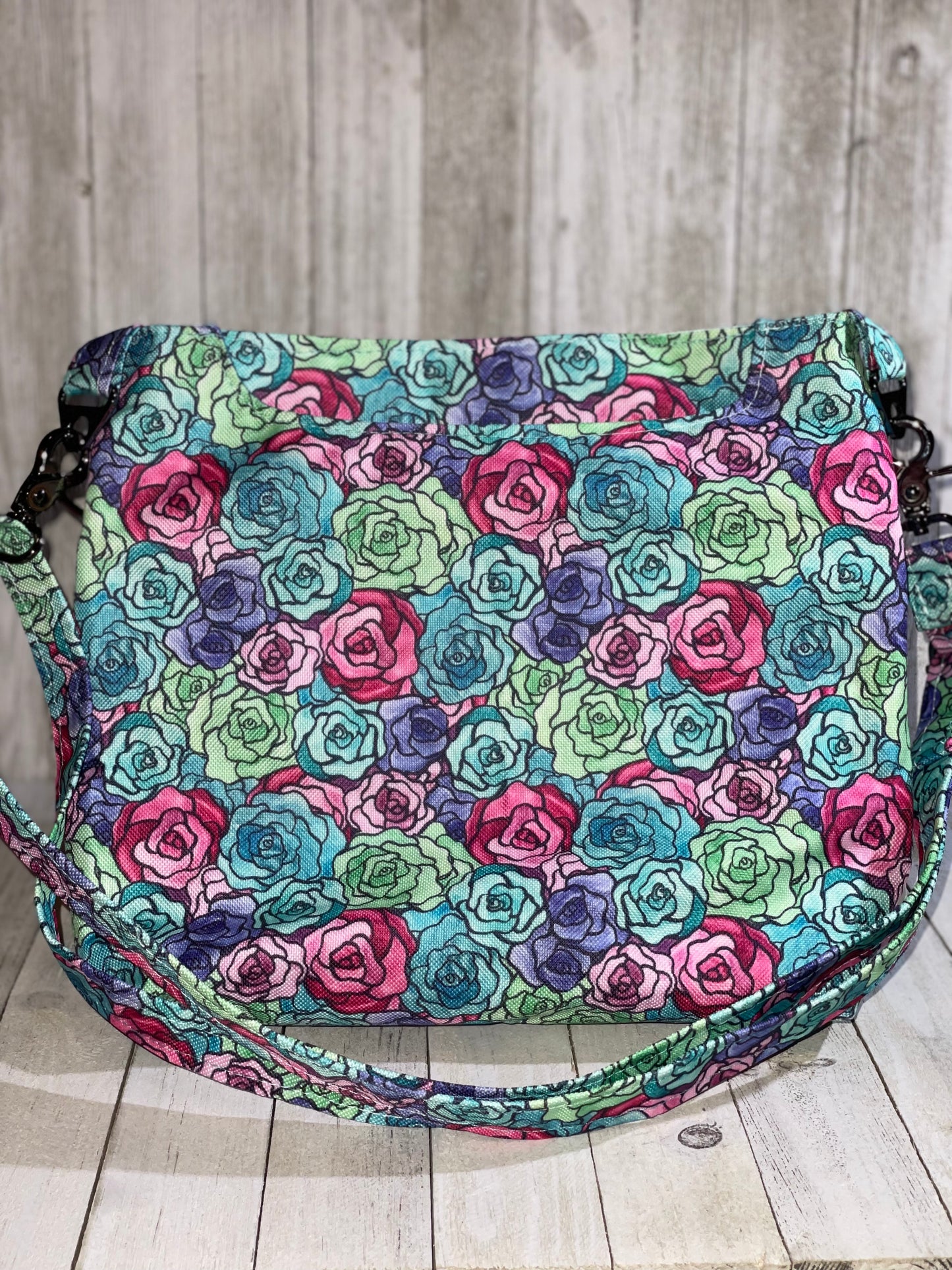 Watercolor Roses Crossbody Bag